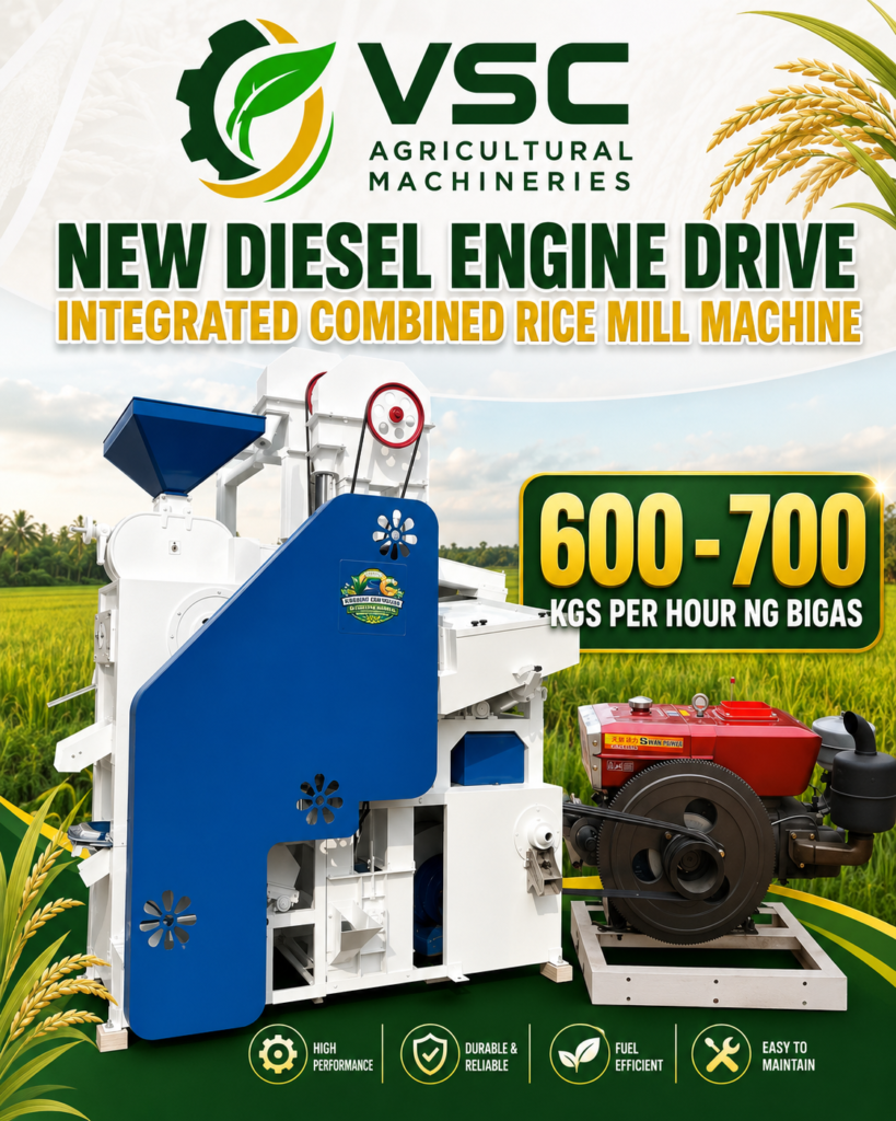 VSC Diesel Drive 600 Rice Mill Machine Diesed Engine Drive Integrated Combined Rice Mill Machine