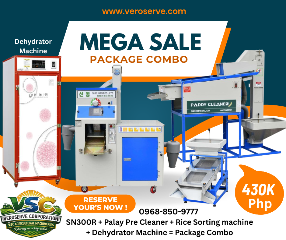 package combo sn300r + palay pre cleaner + rice sorting machine + dehydrator machine package combo sn300r + palay pre cleaner + rice sorting machine + dehydrator machine
